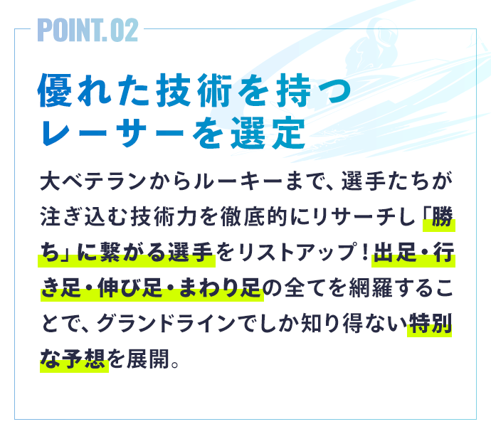 優れた技術を持つレーサーを選定